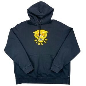 Nike SB Panther Graphic Hoodie‎ Men’s Large Black Skateboard Sweatshirt